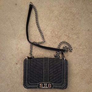 Rebecca Minkoff Love Chevron Quilted Small Denim Crossbody